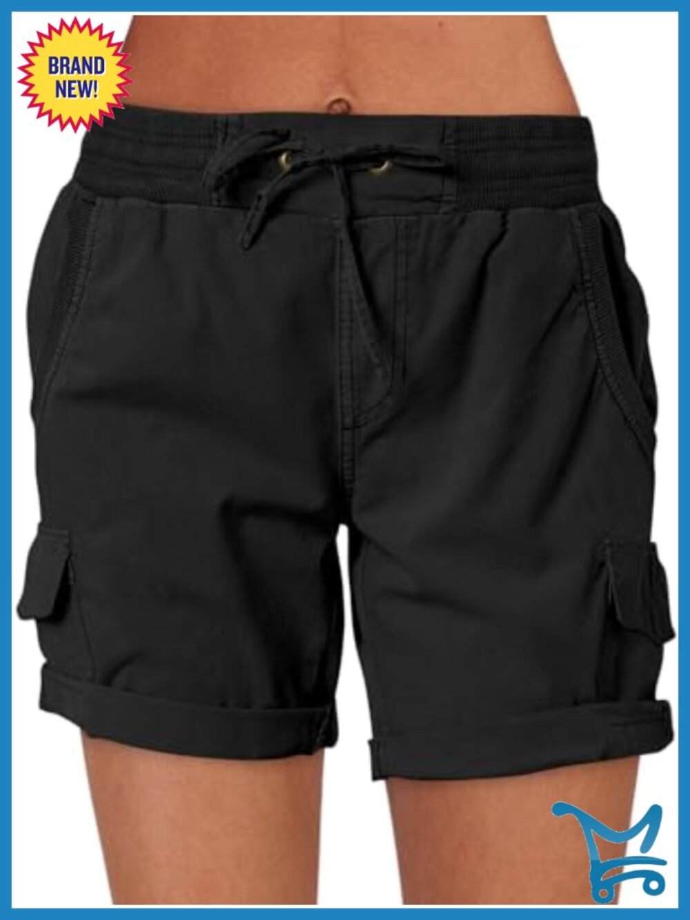 Women Cargo Shorts High Waist Hiking Summer Shorts Rayon